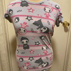 Tokidoki RARE Vintage Y2K Pink Black & Grey Tee Shirt